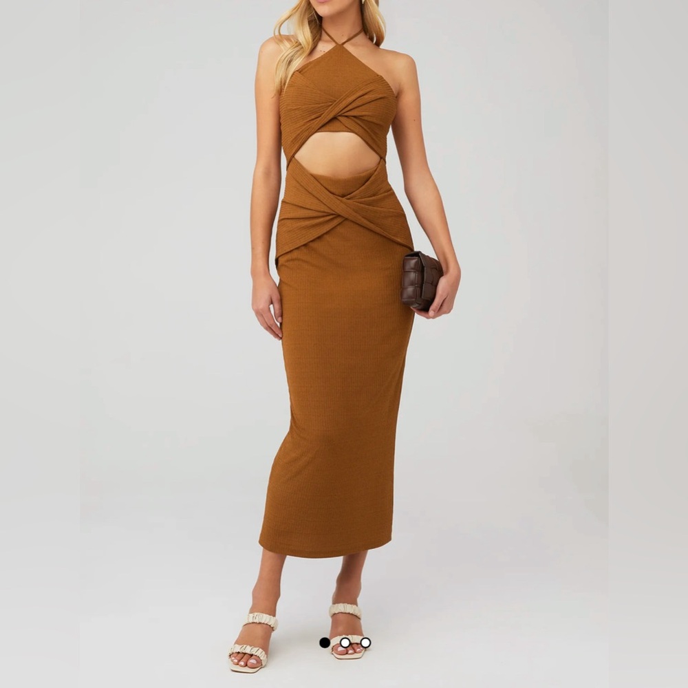 BRAND NEW Significant Other Hallie Halter Maxi Dress in Toffee Size 2